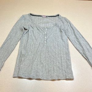 Victoria’s Secret gray and silver sparkle shirt button up pajama